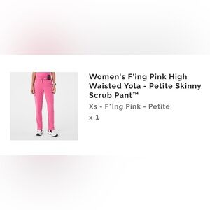FIGS Breast Cancer F*Ing Pink Scrub Pants